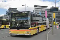 MAN Lions City 121, auf der Linie 1 bedient die Haltestelle beim Bahnhof Thun. Die Aufnahme stammt vom 30.03.2016.