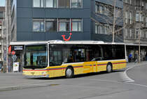 MAN Lions City 123, auf der Linie 3, fährt zur Haltestelle beim Bahnhof Thun. Die Aufnahme stammt vom 30.03.2016.