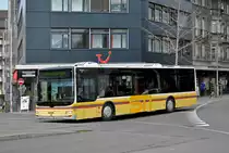 MAN Lions City 123, auf der Linie 3, fährt zur Haltestelle beim Bahnhof Thun. Die Aufnahme stammt vom 30.03.2016.