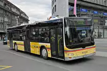 MAN Lions City 129, auf der Linie 6, fährt zur Haltestelle beim Bahnhof Thun. Die Aufnahme stammt vom 30.03.2016.