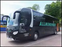 Scania OmniExpress von Allmendinger aus Deutschland im Stadthafen Sassnitz am 24.05.2014