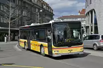 MAN Lions City 127, auf einer Probefahrt, fährt Richtung Bahnhof Thun. Die Aufnahme stammt vom 30.03.2016.