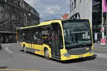 Mercedes Citaro 181, auf der Linie 50, fährt zur Haltestelle beim Bahnhof Thun. Die Aufnahme stammt vom 30.03.2016.