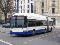 TPG - Trolleybus Nr.739 unterwegs auf der Linie 3 in der Stadt Genf am 09.04.2016