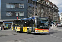 MAN Lions City 123, auf der Linie 3, fährt zur Haltestelle beim Bahnhof Thun. Die Aufnahme stammt vom 30.03.2016.