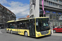 MAN Lions City 158, auf der Linie 6, fährt zur Haltestelle beim Bahnhof Thun. Die Aufnahme stammt vom 30.03.2016.