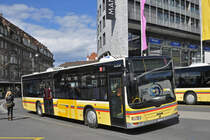 MAN Lions City 118, auf einer Dienstfahrt, fährt zum Bahnhof Thun. Die Aufnahme stammt vom 30.03.2016.