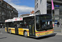 MAN Lions City 130, auf der Linie 4, fährt zum Bahnhof Thun. Die Aufnahme stammt vom 30.03.2016.