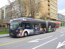 TPG - Trolleybus Nr.1609 unterwegs auf der Linie 7 in der Stadt Genf am 09.04.2016
