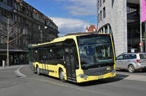 Mercedes Citaro 177, auf der Linie 3, fährt zur Haltestelle beim Bahnhof Thun. Die Aufnahme stammt vom 30.03.2016.