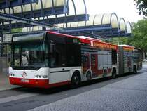 Neoplan,Bogestra,Wagen 0163 ,Mit Werbung der Feuerwehr Bochum,
als Linie CE31 von Bochum Hbf. nach Hattingen Mitte S.(09.08.2008)