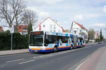 Stadtbus Mainz / Stadtbus Wiesbaden: Mercedes-Benz Citaro Facelift G der ESWE Wiesbaden, aufgenommen im April 2016 in der Nähe der Haltestelle  Draiser Straße  in Mainz.