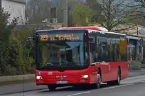 . MAN Lion?s City der DB Westfalenbusse, unterwegs in Herdorf am 11.04.216.