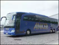 Mercedes Travego von Anker aus Deutschland im Stadthafen Sassnitz am 29.05.2014