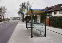 Blick auf die Haltestelle Käfertal Äußere Wingertstraße am 19.3.2016.
