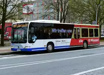 BVSG - mit einem MB Citaro, P-AV 529  ''Wir treffen uns alle 10min'' (620) - Busse in Teltow Stadt im April 2016.
