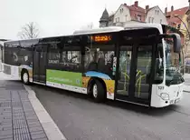 Mercedes-Benz O 530 III (Nr. 139) der SÜC unterwegs als Linie 7 (Neershof - Coburg Bahnhof/ZOB - Falkenegg - Scheuerfeld Paul-Helbich-Platz), am 20.3.2016 bei der Haltestelle Coburg Bahnhof/ZOB.