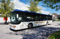 Setra S 415 NF von Siebler Reisen, unterwegs auf der Kfl. 5021 als Kurs 11 (Oberdrauburg Bahnhof - Gerlamoos), am 29.4.2016 in Dellach im Drautal.
