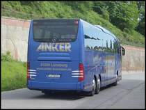 Mercedes Travego von Anker aus Deutschland im Stadthafen Sassnitz am 29.05.2014