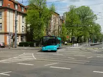 VGF Solaris Urbino 18 Wagen 393 am 30.04.16 als U-Bahn Ersatzverkehr (SEV) auf der Linie U5 in Frankfurt am Main