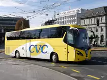 Reisbus MAN Lion`s Coach unterwegs in der Stadt Luzern am 28.03.2016