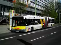 Solaris Urbino auf der Linie TXL nach Flughafen Berlin Tegel an der Haltestelle Berlin-Mitte Spandauer Straße/Marienkirche.(22.4.2016)
