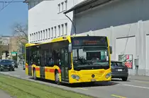 Mercedes Citaro 82 der BLT, auf der Linie 47, fährt zur Haltestelle Jakobsberg. Die Aufnahme stammt vom 29.04.2016.
