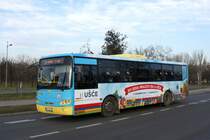 Serbien / Stadtbus Belgrad / City Bus Beograd: Güleryüz Cobra GM 290, aufgenommen im Januar 2016 in der Nähe der Haltestelle  Bulevar Nikole Tesle  in Belgrad. 

