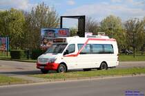 Mercedes-Benz Sprinter Transfer 45, Wagennummer 164, der Uckermärkischen Verkehrsgesellschaft mbH, 2016 auf der Linie 465 in Schwedt/Oder.