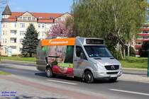 Mercedes-Benz Sprinter Transfer 45, Wagennummer 326, der Uckermärkischen Verkehrsgesellschaft mbH, 2016 auf der Linie 403 in Prenzlau.