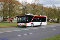 Mercedes-Benz O 530 Citaro C2 K, Wagennummer 528, der Uckermärkischen Verkehrsgesellschaft mbH, 2016 auf der Linie 482 in Schwedt/Oder.