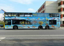 BVG - mit dem MAN Lions City DD , Wagen 3304 in Teltow-Stadt im April 2016. 