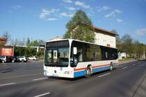 Stadtbus Eisenach: Mercedes-Benz Citaro Facelift der KVG Eisenach, eingesetzt im Stadtverkehr. Aufgenommen am Hauptbahnhof von Eisenach im Mai 2016.
