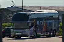 . Neoplan Cityliner abgestellt im Hafengebiet von Norddeich. 08.05.2016