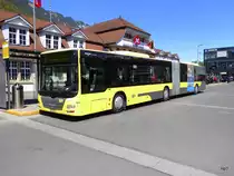STI - MAN Lion`s City  Nr.144  BE 801144 bei den Bushaltestellen vor dem Bahnhof in Interlaken Ost am 06.05.2016