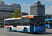. MAN Lion's City macht eine kurze Pause auf dem Busparkplatz beim Bahnhof in Leeuwarden. 04.05.2016