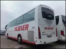 Scania Irizar von Hübner aus Deutschland im Stadthafen Sassnitz am 31.05.2014