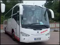 Scania Irizar von Hübner aus Deutschland im Stadthafen Sassnitz am 31.05.2014