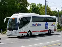 Reisebus Scania Irizar unterwegs in Lausanne am 10.05.2016