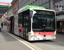 Citaro CNG Nr. 23 am 10.4.1013 beim Postplatz Grenchen.