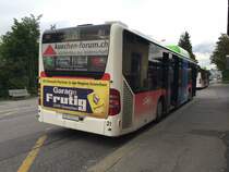 Heck des wartenden Citaro Nr. 21 am 18.5.2016 beim Bhf Süd.