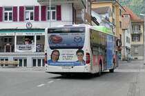Heck des CNG Citaro Nr. 27 bei der wegfahrt beim Postplatz, am 22.5.2016.
