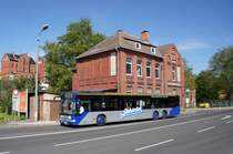 Stadtbus Gotha: Mercedes-Benz Citaro Facelift L (Wagennummer 123) des Omnibusbetriebes Wolfgang Steinbrück, aufgenommen im Mai 2016 am Zentralen Omnibusbahnhof in Gotha.
