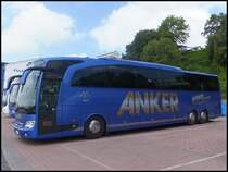 Mercedes Travego von Anker aus Deutschland im Stadthafen Sassnitz am 01.06.2014