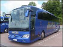 Mercedes Travego von Anker aus Deutschland im Stadthafen Sassnitz am 01.06.2014