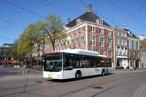 Niederlande / Stadtbus Den Haag: MAN Lion's City CNG (Wagennummer 1109) von HTM Personenvervoer N.V., aufgenommen im April 2016 in der Innenstadt von Den Haag.