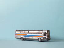 MB O 303 RHD, 1:87, Reisebus, silber/grau/blau/or,Wiking 712/01c, Foto vom 8.3.2014
