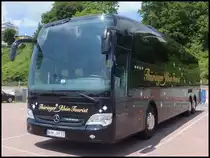 Mercedes Travego von Thüringer Rhön Tourist aus Deutschland im Stadthafen Sassnitz am 02.06.2014