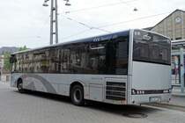 Solaris Urbino 10,9  Verkehrsbetriebe Karlsruhe , niedrige Sonderausführung, Karlsruhe HBf 28.05.2016