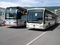 Van-Hool und Citaro von Rottal Auto AG am 30.6.2013 in Biel, fürs Eidg. Turnfest.